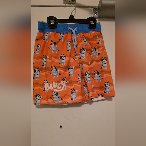 Kids Bluey Swim Trunks and Shirt Set - Orange and Blue - Picture 5 of 7